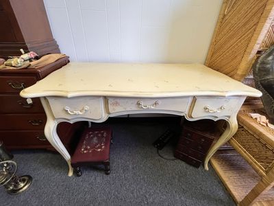 Desk Ethan Allen Wood Cream Floral
