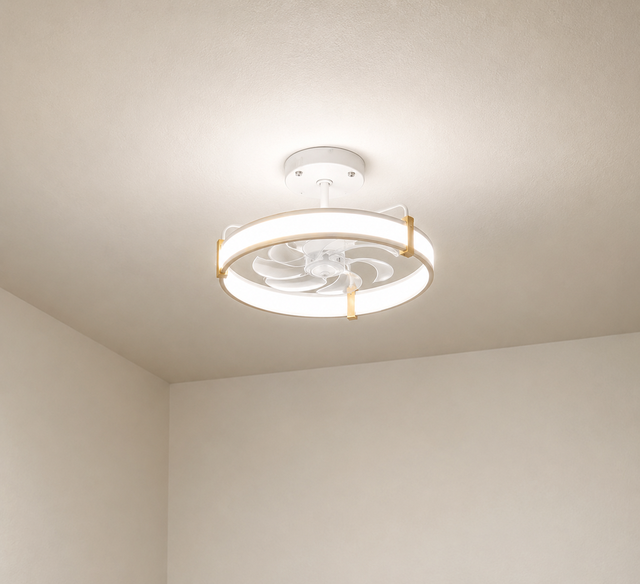 Selling a 20-inch modern LED ceiling fan with light in excellent condition.