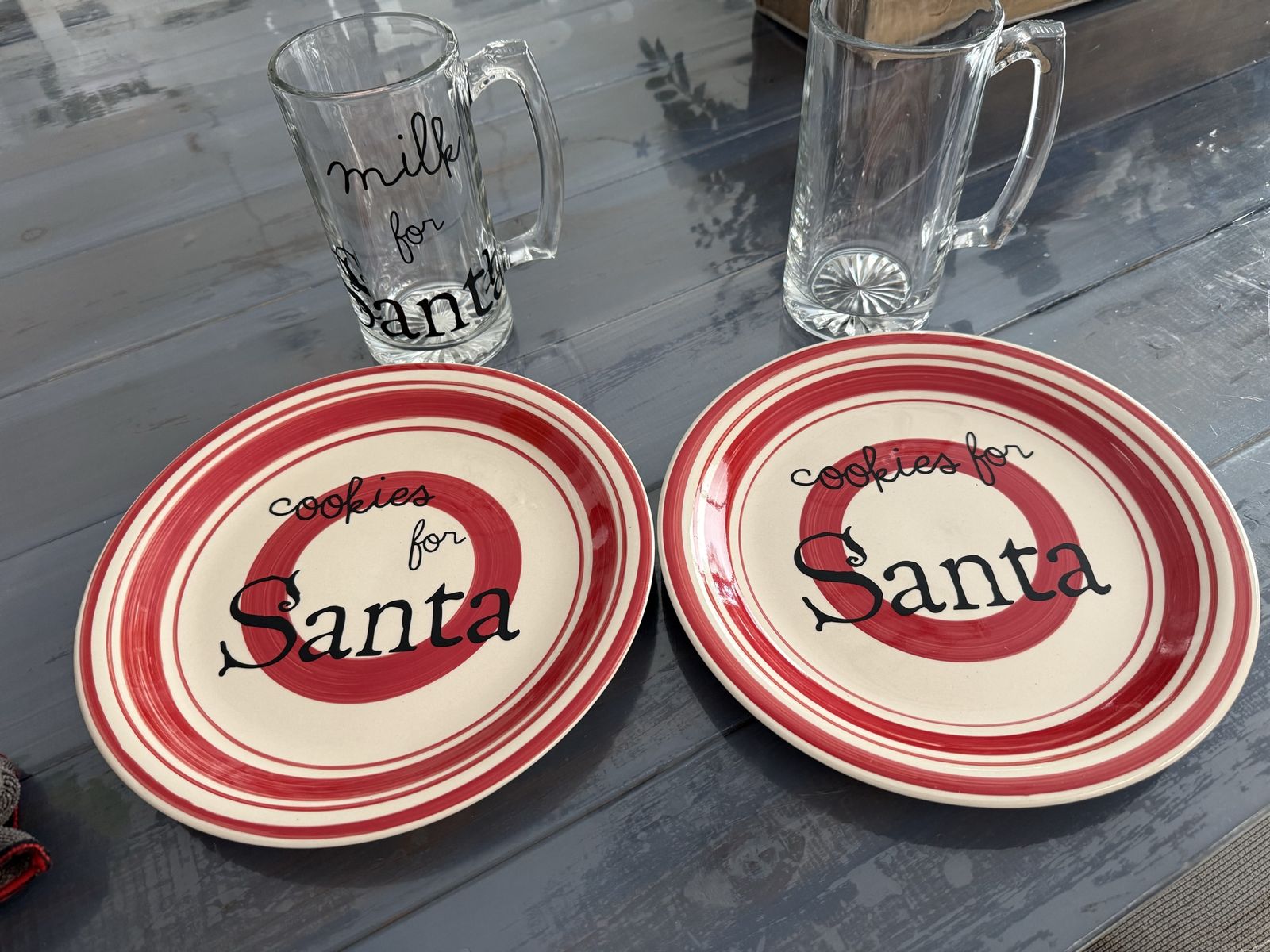 Cookies for Santa Plate and Mug for Milk for Santa - 2 sets