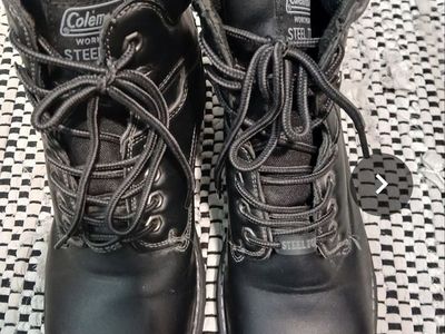 Coleman Workwear Steel Toe Black Boots Size 10.5 M