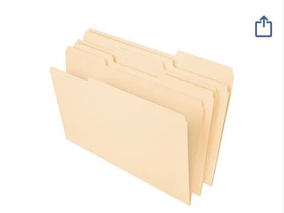 Office Depot® Brand File Folders, 1/3 Tab Cut, Legal Size, Manila, Pack Of 100 Folders