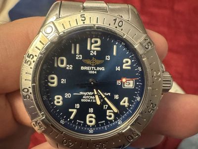 Breitling Superocean Automatic Watch A17340 Stainless Steel Blue Dial