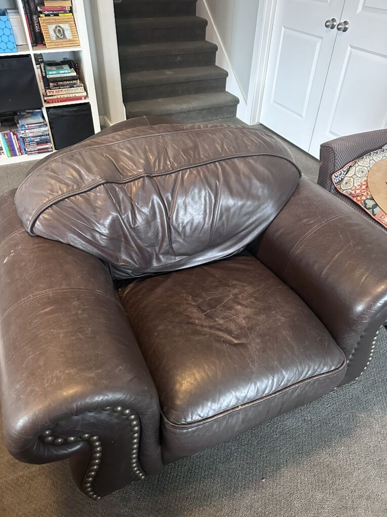 FREE Leather love seat and arm chair