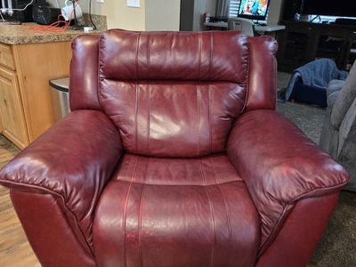 Red/ Burgundy Learher Recliner Rocker
