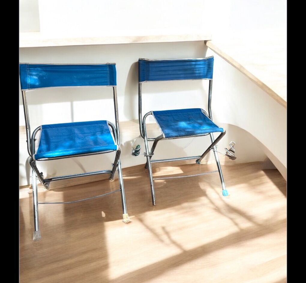 Coleman Fishing Chairs Pair Vintage