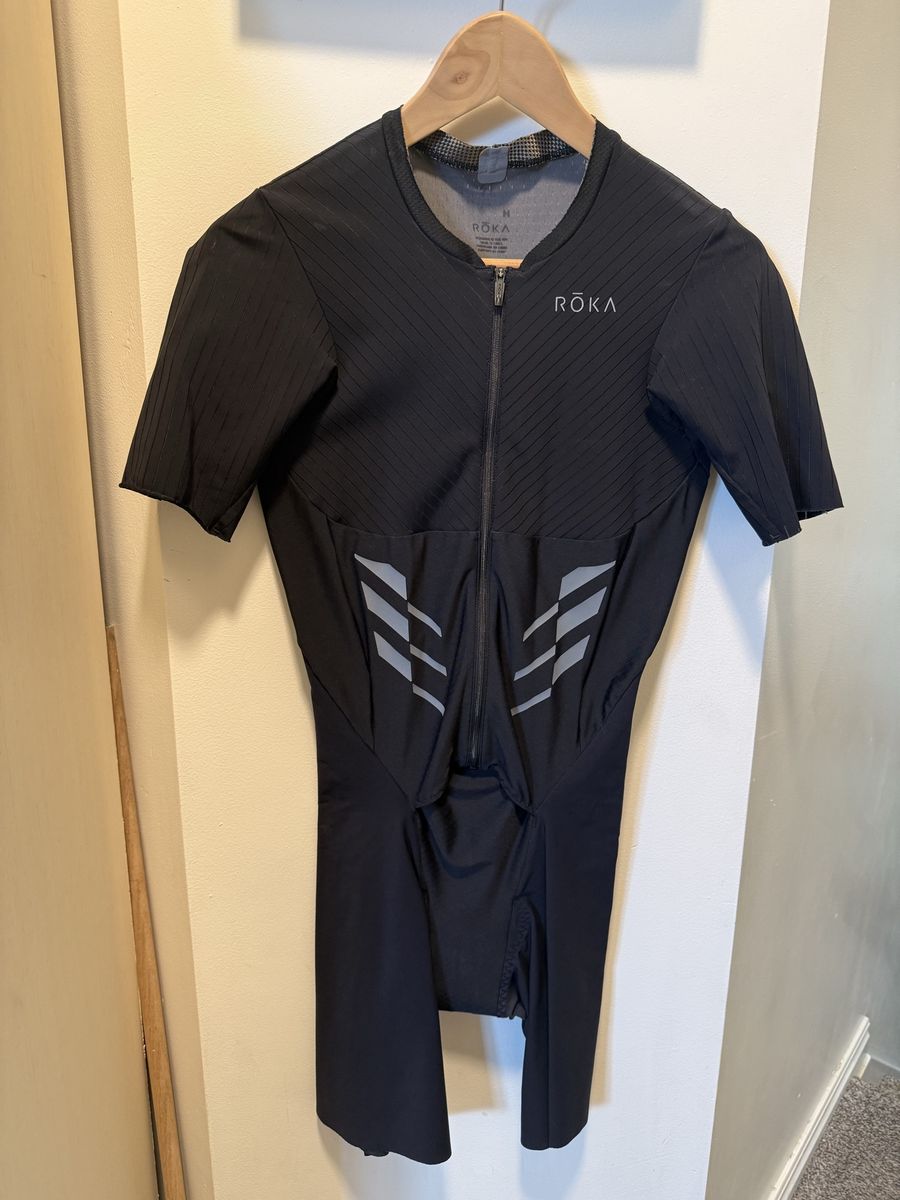 ROKA Men's Viper X II Sleeved Swimskin Triathlon Race Suit Black Size Medium