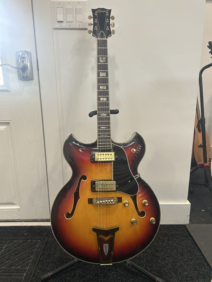 Vintage 1970s Conrad MIJ Hollow Body Electric Guitar - Sunburst - Made in Japan - Excellent Condition