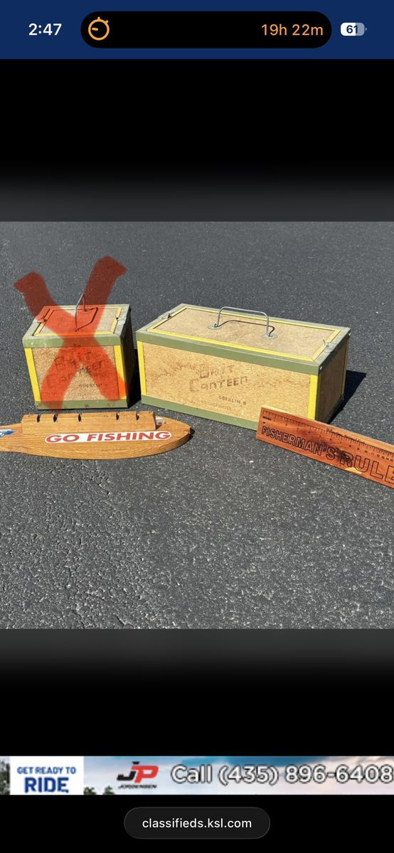 Vintage Oberlin Bait Canteen worm boxes. Perfect gift for fisherman  antique 1950s 1960s