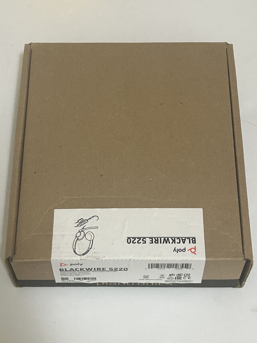 POLY BlackWire 5220 Headset - Part # 207576-01 - New - Sealed Box