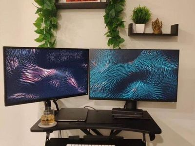 Black Adjustable Standing Desk Converter Workstation