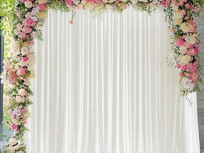 New Ivory Backdrop Curtain for Wedding Parties 10x10FT Photo Backdrop Drapes for Wedding Polyester