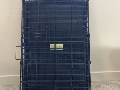 MidWest Contour Folding Metal Dog Crate with Removable Plastic Pan Tray