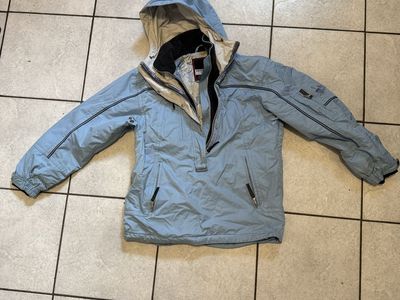 Metropolis Ski Pullover Anorak Jacket Light Blue with Hood and Pockets - Women's Size L