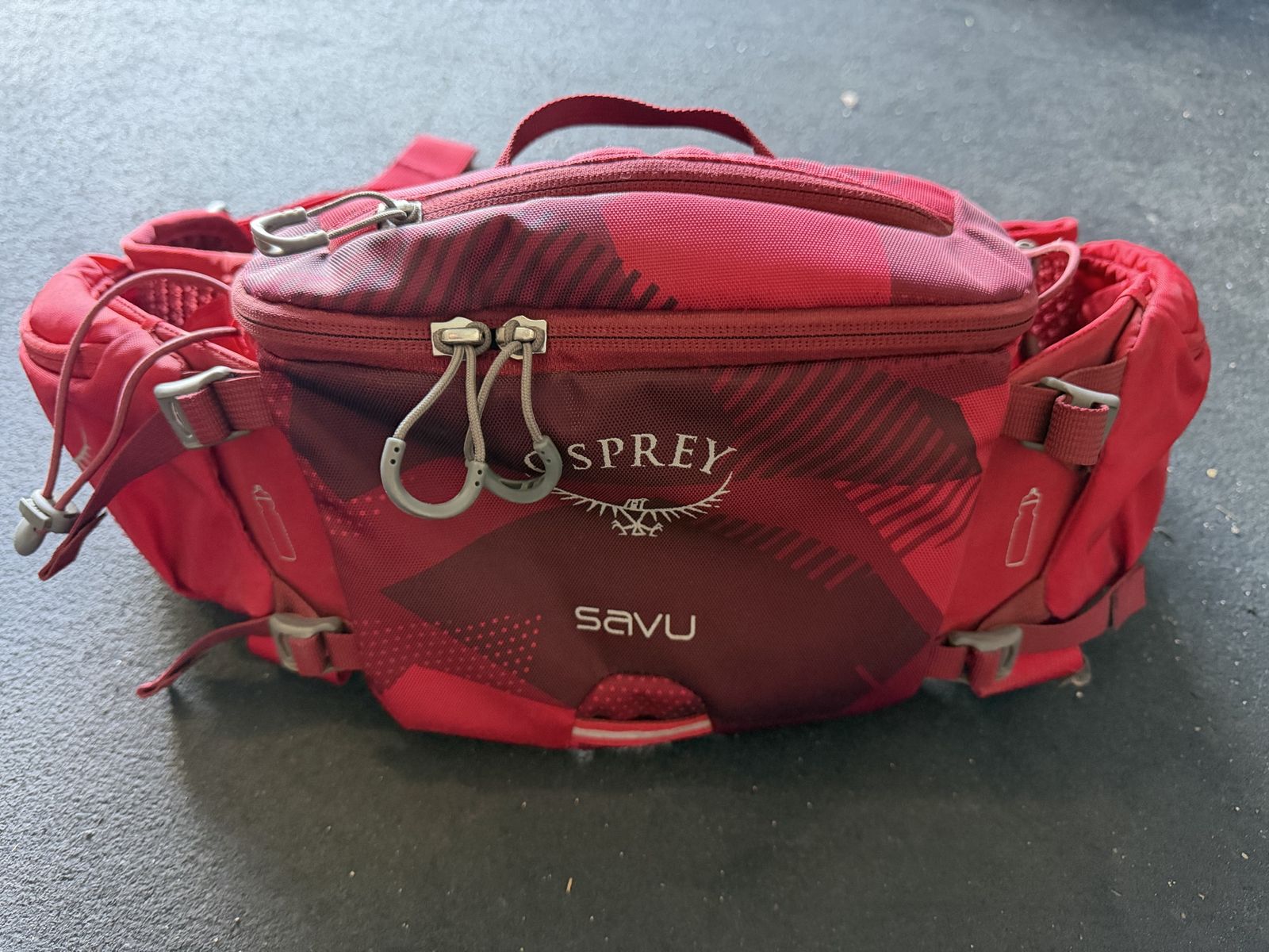 Osprey Savu 5L Lumbar Waist Pack Red Print Cycling Bag
