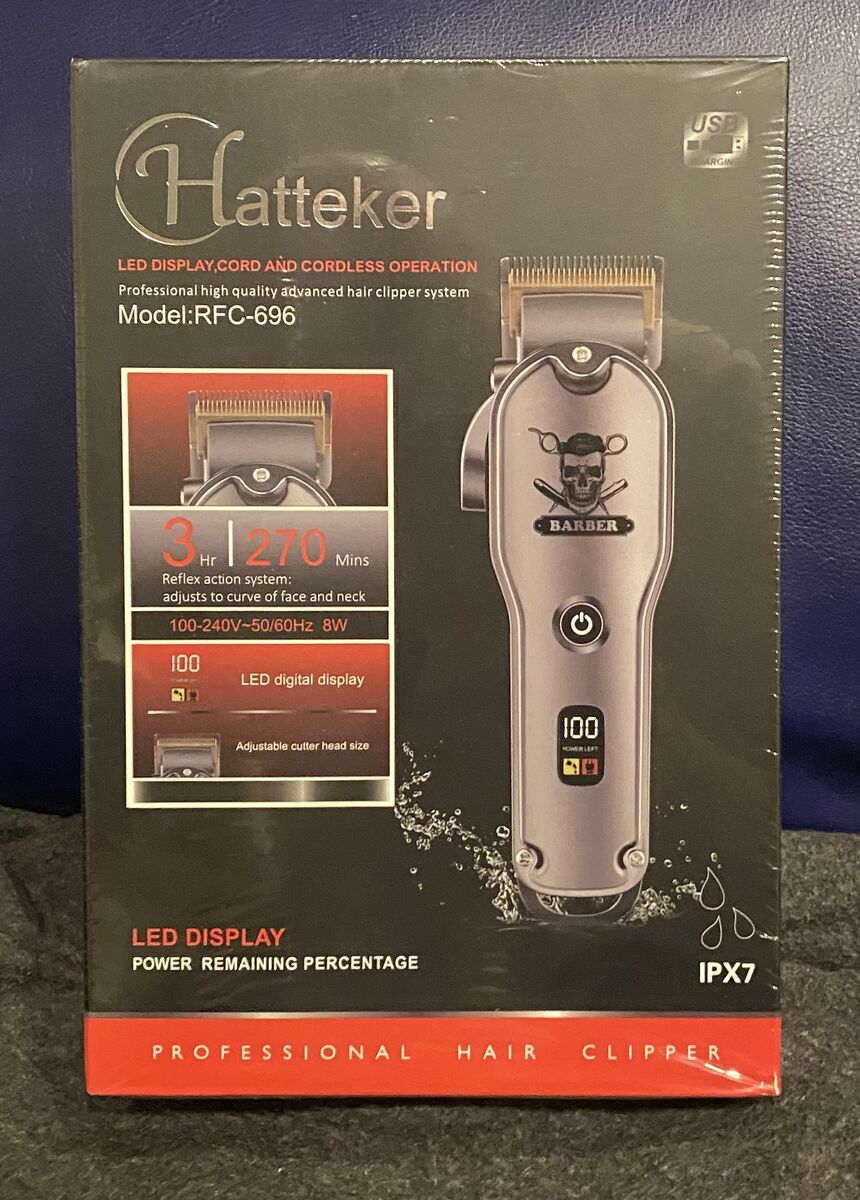 Hatteker RFC-696 Wireless Hair Clipper Trimmer LED Display NEW!!!