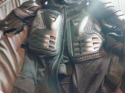 New Black Motorcycle Body Armor Jacket Spine Chest Shoulder Elbow Protection