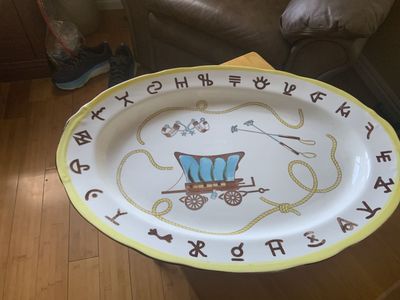 Vintage Western themed platter..