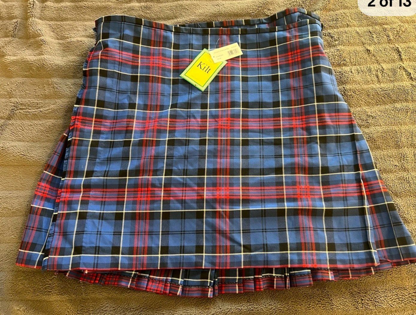 Gents Full Deluxe Kilt Ibrox District Tartan Size 46-48 New with Tags