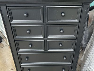 Black dresser with drawers