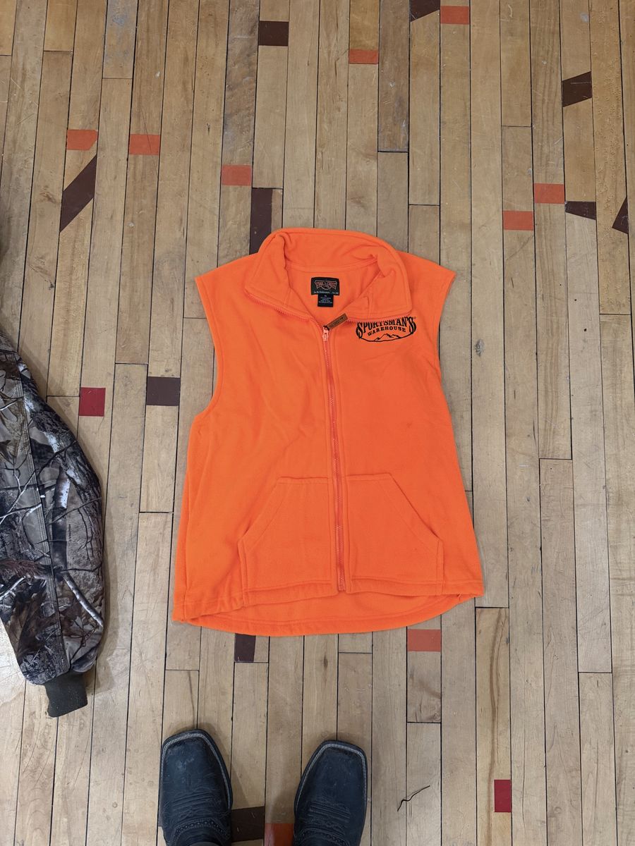 Trail Crest Men's XL Blaze Orange Fleece Hunting Vest Sportsman's Warehouse