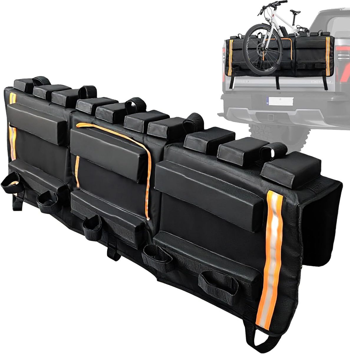 52" Truck Bike Tailgate Pad for 5 Bikes Bed Rack Holder