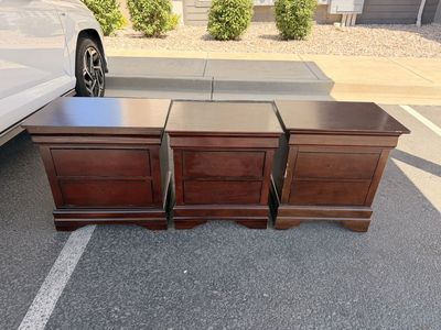 three Wooden Nightstands (Without Hardware)