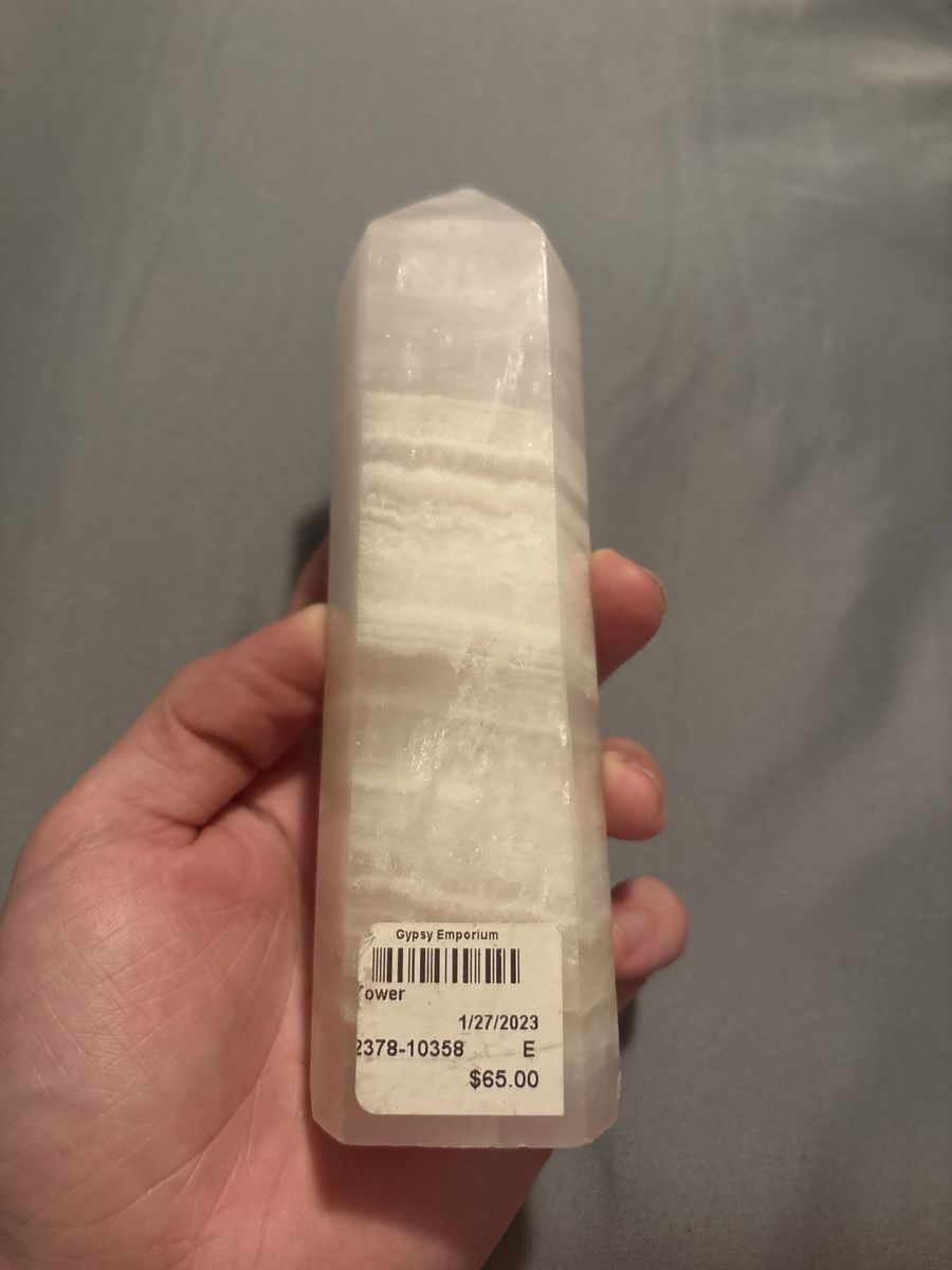 Natural Pink Crystal Tower Obelisk Quartz Point Gemstone