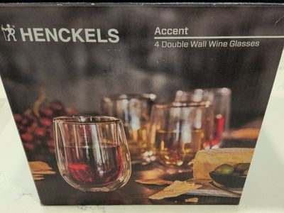 HENCKELS Accent 8-Piece Double Wall Wine Glasses Set - Stemless, Insulated Glassware