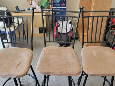 Three Swivel Bar Stools