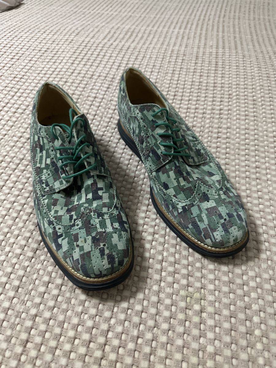Cole Haan Green Digital Camo Brogue Oxfords Casual Dress Shoes