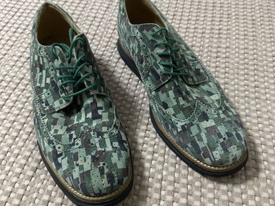 Cole Haan Green Digital Camo Brogue Oxfords Casual Dress Shoes
