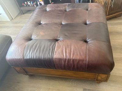 Leather ottoman