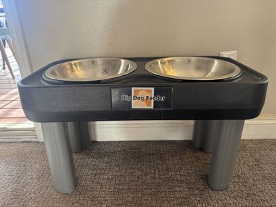 Elevated dog feeder