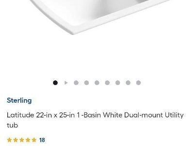 Sterling Latitude 22"x25" 1-Basin White Dual-mount Utility Tub