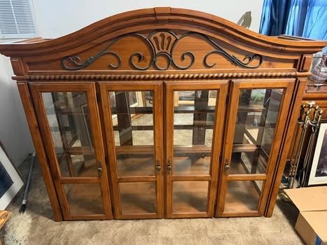 Vintage Solid wood China hutch and buffet