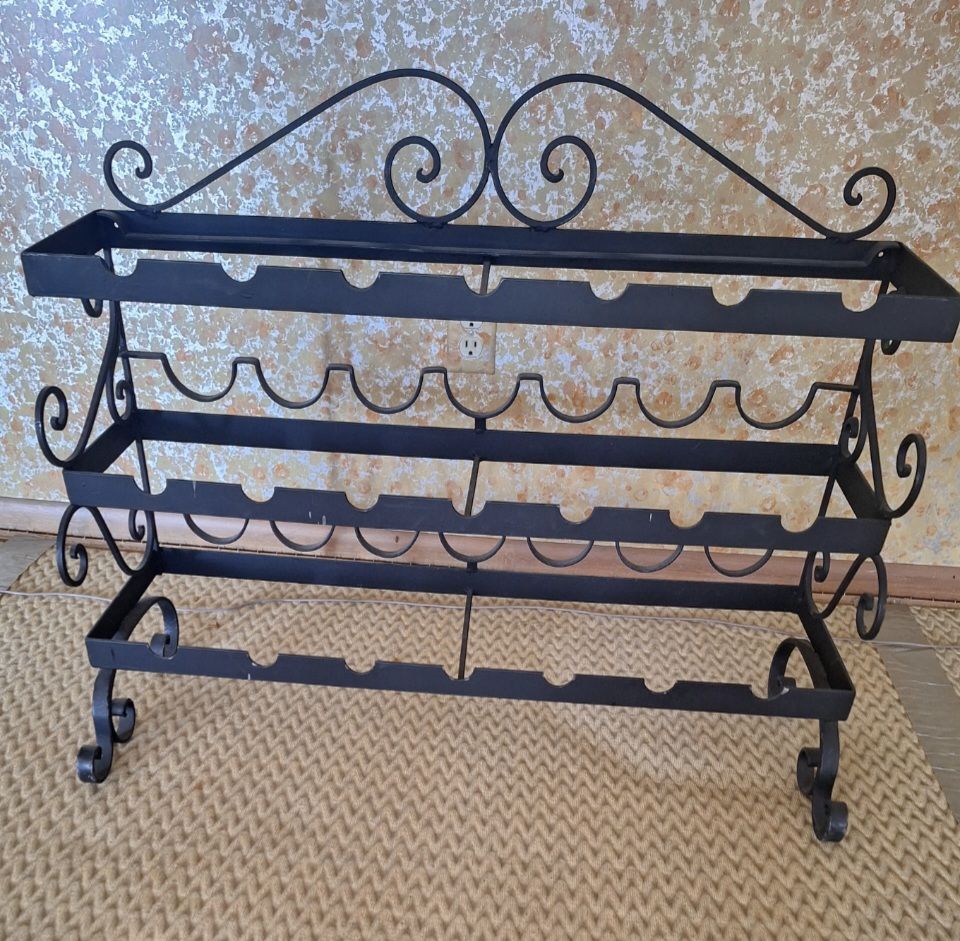 Vintage Iron Wine Rack from the 60s.