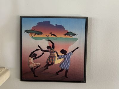 Set of 2 Mini African Safari Wall Art Plaques – Sunset Silhouette Scenes