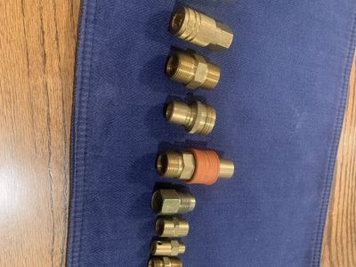 13 New Brass Air Hose Fittings - 1/4" & 3/4" NPT Quick-Connect Couplers & Plugs
