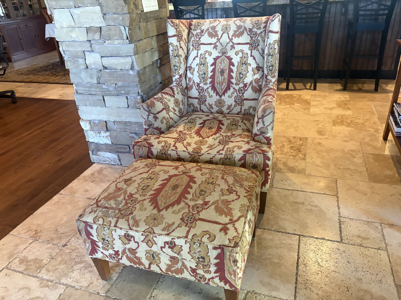 Wingback Chair with ottoman