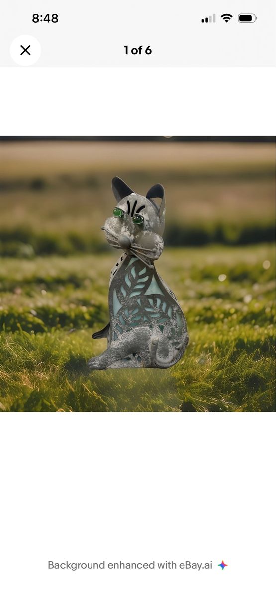 Metal Cat OutDoor Decor Solar Light