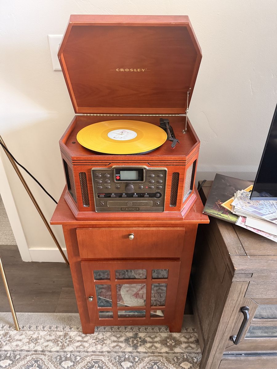 Crosley CR248 Songwriter Turntable Entertainment System - CD Recorder, AM/FM, Cassette, 3-Speed