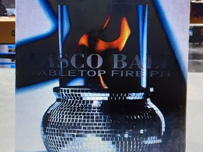 New Disco Ball Indoor/Outdoor Portable Tabletop Fire Pit With Glass - Essential Bio-Ethanol Fuel S’mores Kit