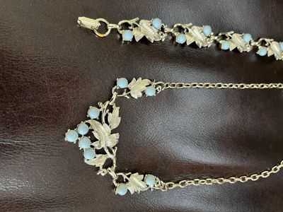 1950's-1960's Lisner or Coro Silver Plated Necklace and Bracelet Set -Vintage