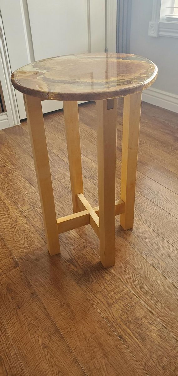 Epoxy Burl Side Table