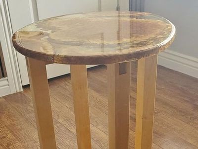 Epoxy Burl Side Table
