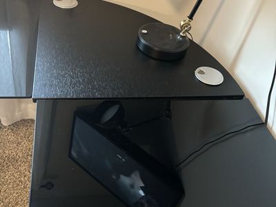 Glass computer desk
