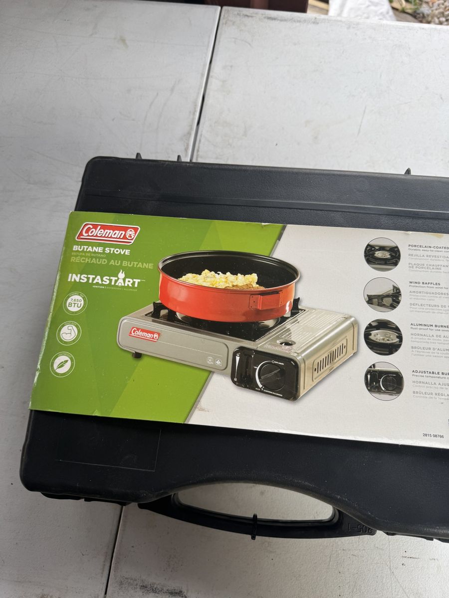 Coleman Tabletop Butane Gas Camping Stove, 1-Burner, Gray