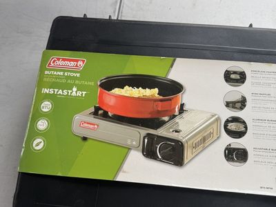 Coleman Tabletop Butane Gas Camping Stove, 1-Burner, Gray