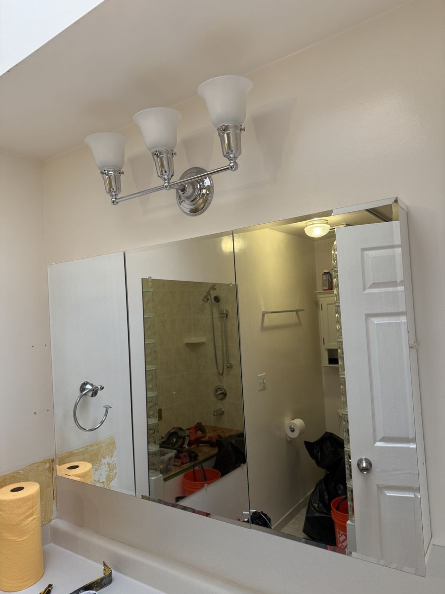 Large 3 Door Mirrored Medicine Cabinet