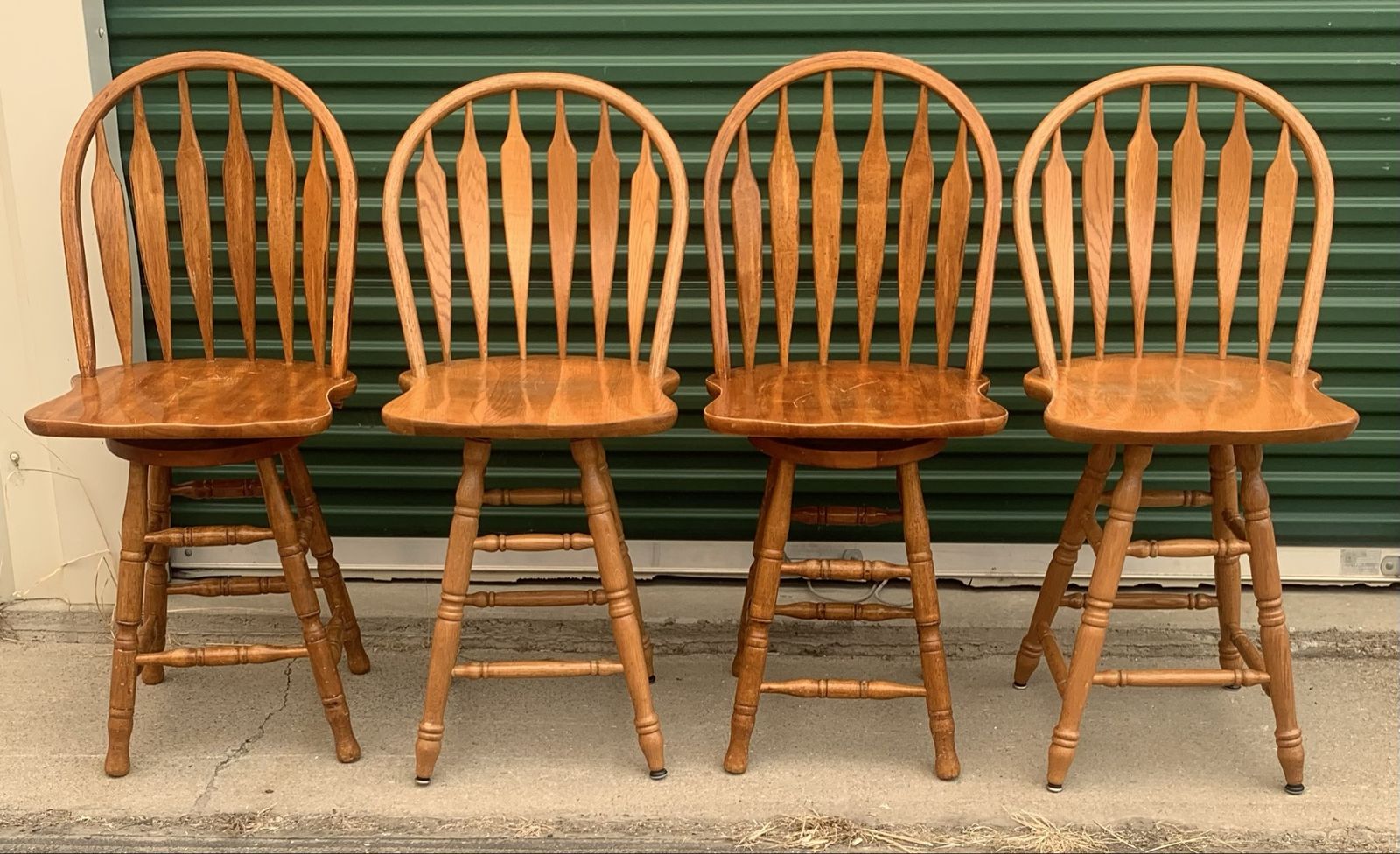 Set Of 4 Farm Style Counter-Height Swivel Stools